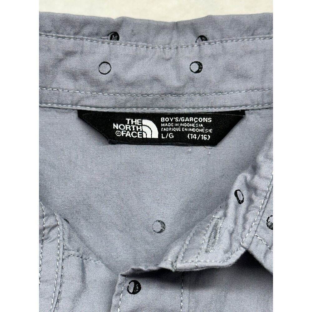 The North Face Button Up Shirt Youth Large Moon Phases Space 14/16 100% Cotton - Picture 3 of 7